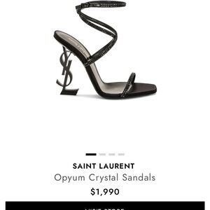 Yves Saint Laurent Black Strappy Heels